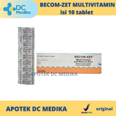 Jual Becom Zet Multivitamin Tablet Vitamin Vitamin Daya Tahan