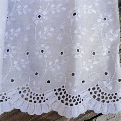 White Eyelet Embroidery Trim Fabric By Vintagedeeva On Etsy