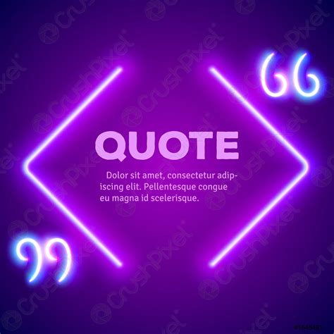 Retro neon glowing quote marks frame - stock vector 1645481 | Crushpixel