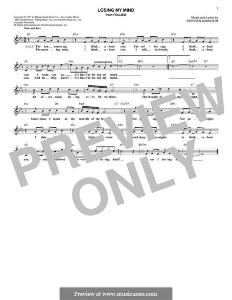 Losing My Mind By S Sondheim Sheet Music On Musicaneo