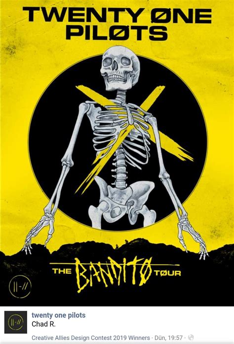 A Yellow Poster With A Skeleton On Its Back And The Words Twenty One