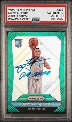 Nikola Jokic Panini Green Prizm Signed Rookie Card Auto