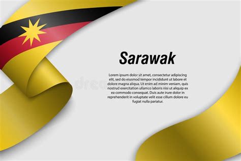 Waving Ribbon Or Banner With Flag State Of Malaysia Stock Illustration