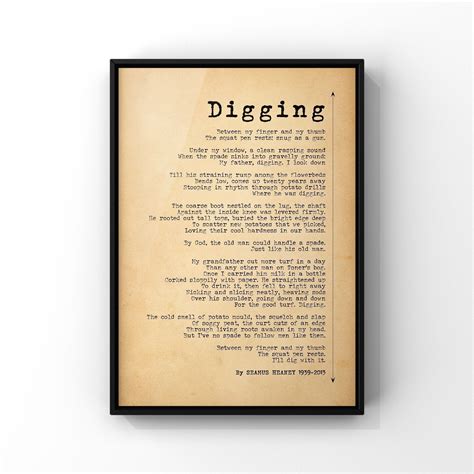 "Digging is a poem by Irish born, Nobel prize winner Seamus Heaney. A great poetry piece for ...