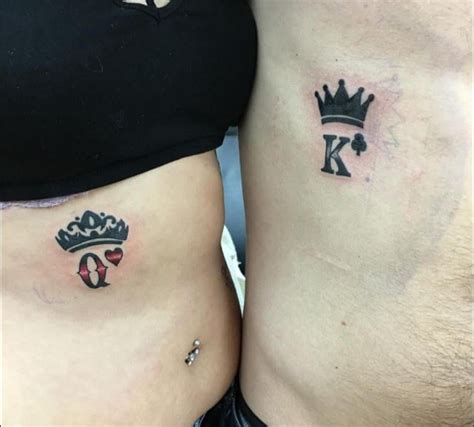 Matching King And Queen Tattoos For Couples In