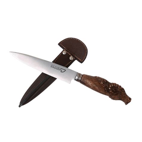 Cuchillo Cabo Madera Tallada 14 Cm Cabra Pampa S Way