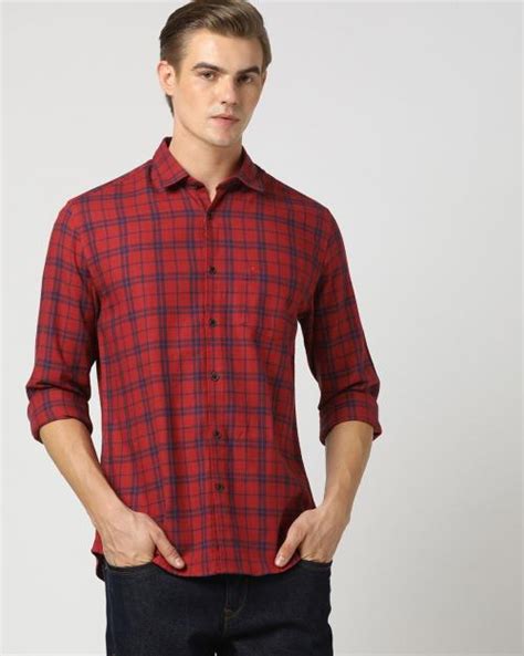 Buy Men Checked Slim Fit Shirt With Patch Pocket Online At Best Prices