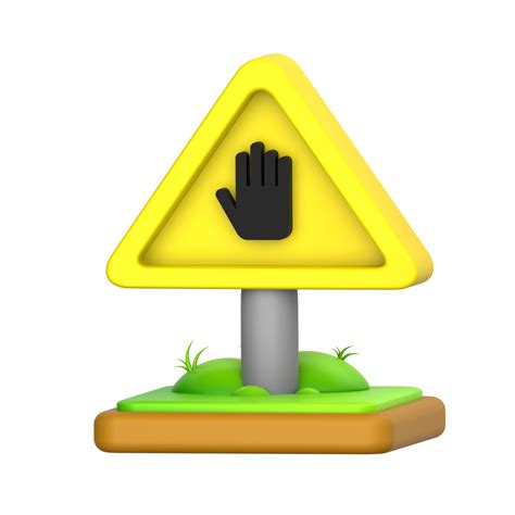 Stop Traffic Sign 3d Icon 48691731 Png