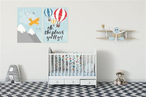 Hot Air Balloon Nursery Art Oh The Places You Ll Go Etsy Hot Air Balloon Nursery Art Hot