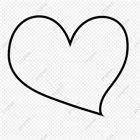 A Black And White Heart Outline On A Transparent Background