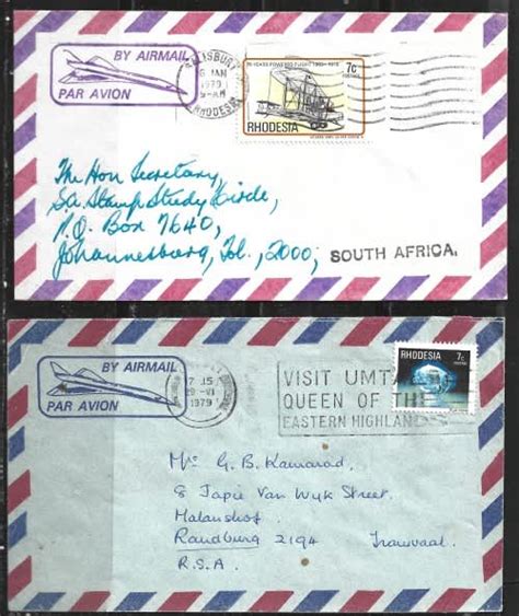 Zimbabwe Rhodesia Nyasaland Rhodesia 1979 By Airmail Postal Used