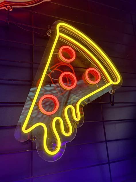 Canvas Freaks X Neon Red Pizza Slice Sign Artofit