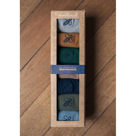 Coffret chaussettes brodées homme MONTLISOCKS multicolore made in