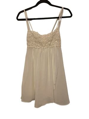 Womens Large Belle Nuit Lace Sequins Bridal Babydoll Lingerie EBay