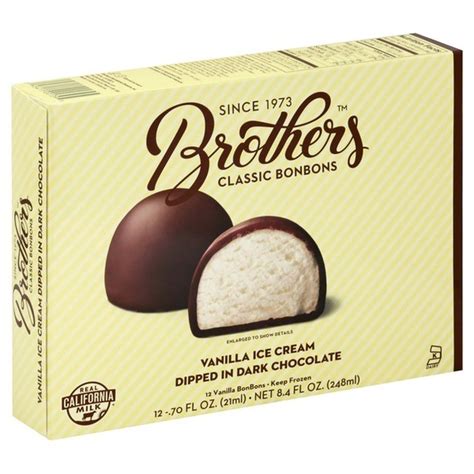 Brothers Ice Cream Vanilla Ice Cream Bonbons 07 Oz Instacart