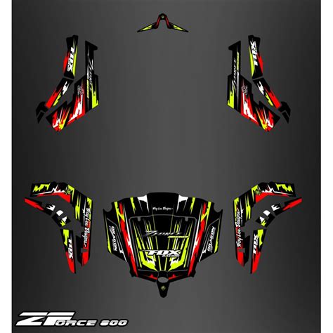 Kit Decoration Red Yellow Edition Full Idgrafix Cf Moto Zforce