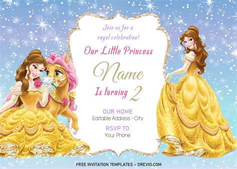 Disney Princess Invitation Templates Editable With Ms Word