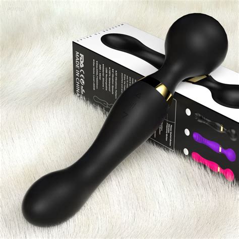 Krachtige Dildo Vibrator Voor Vrouwen Dubbele Hoofden Av Toverstaf Massager Clitoris Stimulator