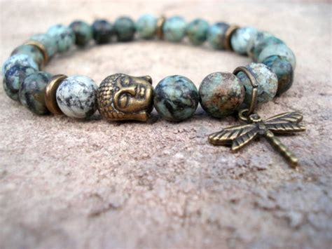 Buddha Bracelet Dragonfly Bracelet African Turquoise Etsy