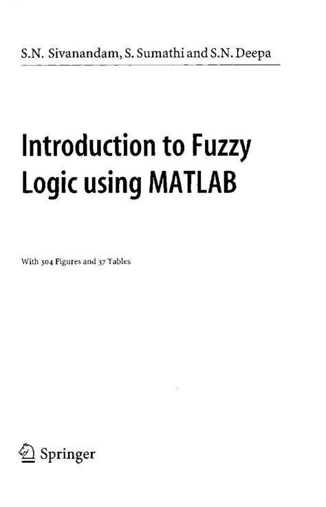 Pdf Introduction To Fuzzy Logic Using Matlab Willkommen