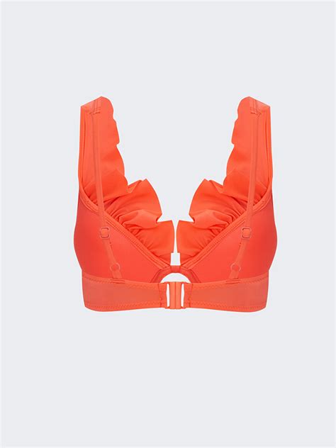 Mercan Fırfır Detaylı Kadın Bikini Üst S3BJ07Z8 STC LCW
