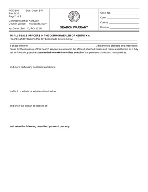 Search Warrant Templates Pdf Download Fill And Print For Free Templateroller