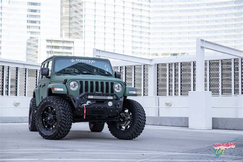 Lifted Jeep Wrangler Gets a Distinct Look with Matte Green Wrap and Off ...