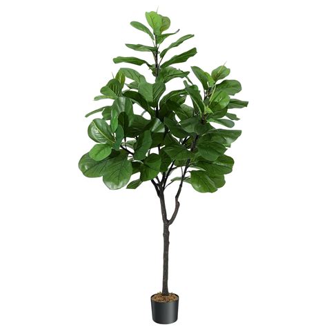 Danolapsi 6FT Artificial Fiddle Leaf Fig Tree,Tall Faux Silk Ficus
