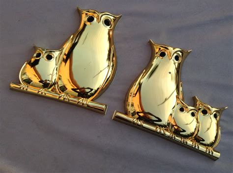 Vintage Syroco Wall Decor Gold Owls Plaques Mod Pop