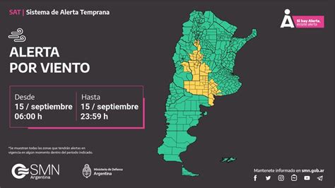 Alerta Amarillo Por Vientos En Localidades De La Provincia Infocielo