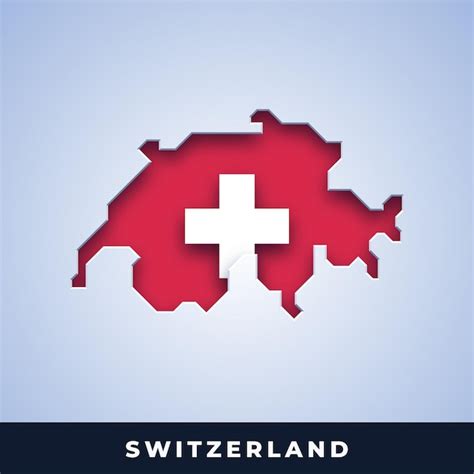 Premium Vector Map Of Switzerland With Flag