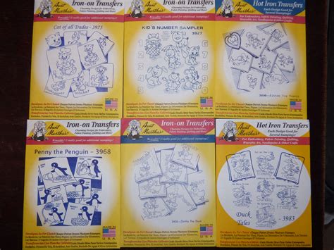 LOT Brand New Aunt Martha S Hot Iron Embroidery Transfer Etsy