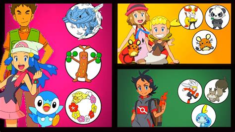 All Pokemon Teams Of Ashs Traveling Companions Youtube