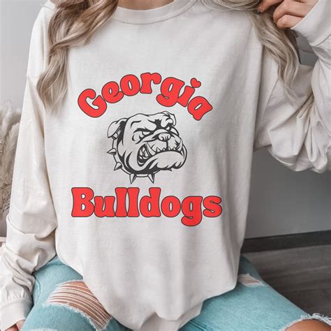 Georgia Bulldogs Shirt Georgia Football Shirt Football - Etsy