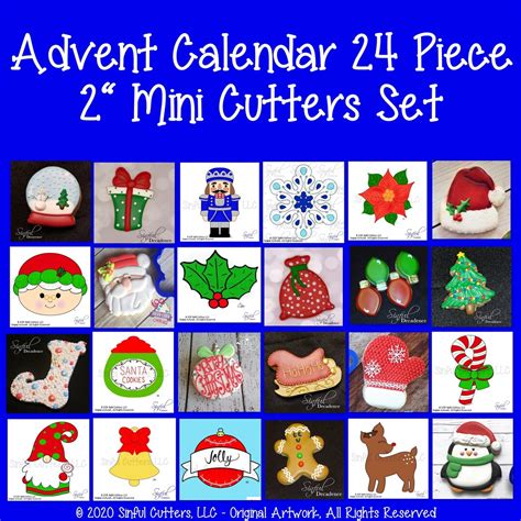 STL Files ONLY Advent Calendar 24 Piece 2 Mini Set Print At Home Cookie