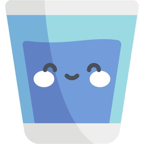 Water Glass Kawaii Flat Icon