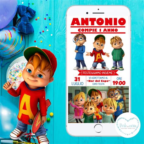 Invito Digitale Alvin E I Chipmunks Invito Digitale Alvin Invito