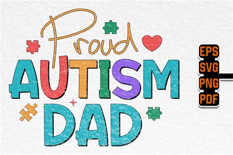 Proud Autism Dad Quote Design Graphic By Teebundle · Creative Fabrica