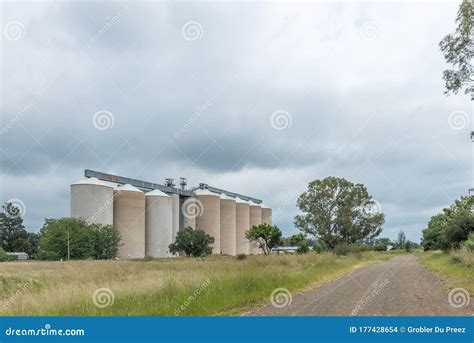 Grain silos in Winburg editorial stock image. Image of fall - 177428654