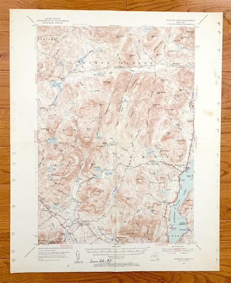 Antique Schroon Lake New York Us Geological Survey Topographic