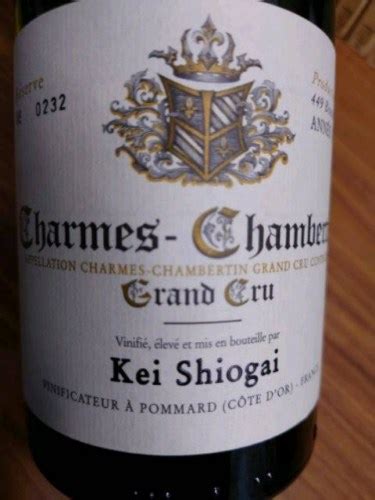 Kei Shiogai Charmes Chambertin Grand Cru Vivino France