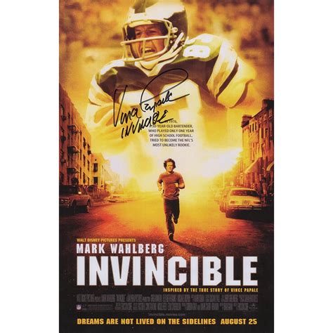 Vince Papale Signed "Invincible" 11x17 Photo Inscribed "Invincible ...