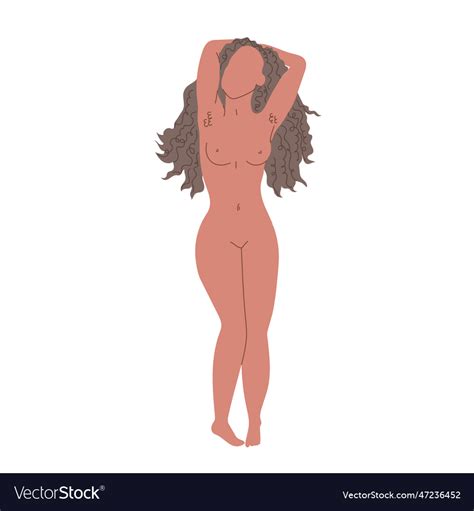 Nude Woman Posing Isolated On White Background Vector Image