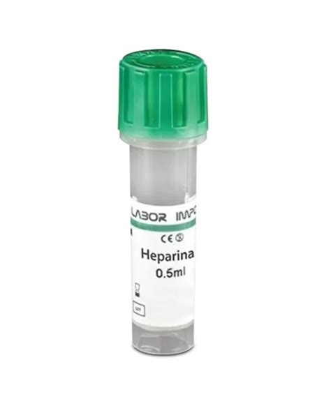 Tubo Coleta Sangue Heparina Ml Verde Unidade Vetshop