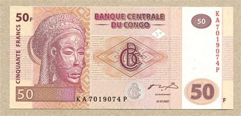 Kongo Demokratische Republik 50 Francs 2007 Unc MA Shops