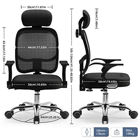 Airchros Bürostuhl Ergonomisch mit Sperrfunktion höhenverstellbarer