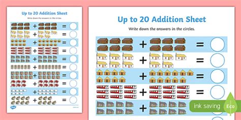 Houses And Homes Up To 20 Addition Sheet Teacher Made