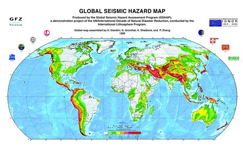 Global seismic hazard map. Tectonic maps of the world — Planetolog.com