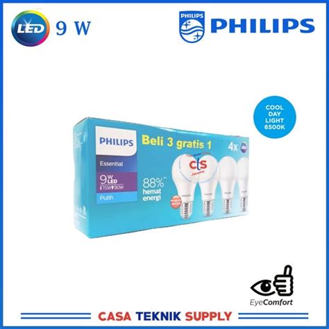 Jual Lampu Philips Essential Led 9w 6500k Putih Paket 3 Gratis 1 Di Lapak Casa Teknik Supply