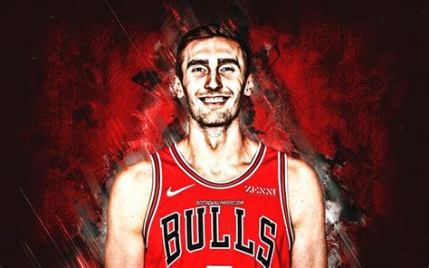 Download wallpapers Luke Kornet, NBA, Chicago Bulls, red stone ...